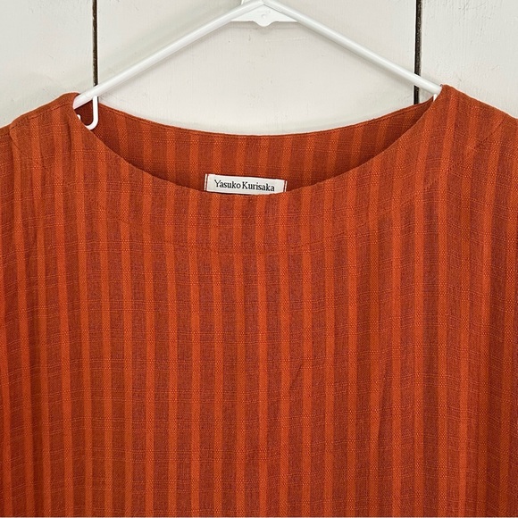 VTG Yasuko Kurisaka Lagenlook Relaxed Maxi Dress XL Orange Rust Red - Picture 5 of 9